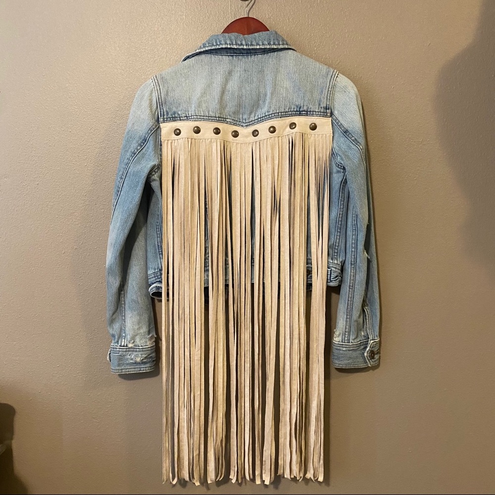 Fringed denim jacket